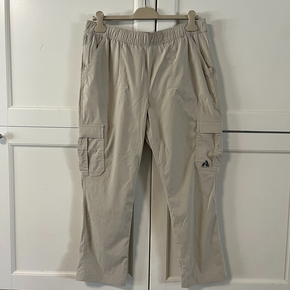 Eddie Bauer First Ascent Women 14 Tan Cargo Hiking Pants Ripstop Stretch A014
